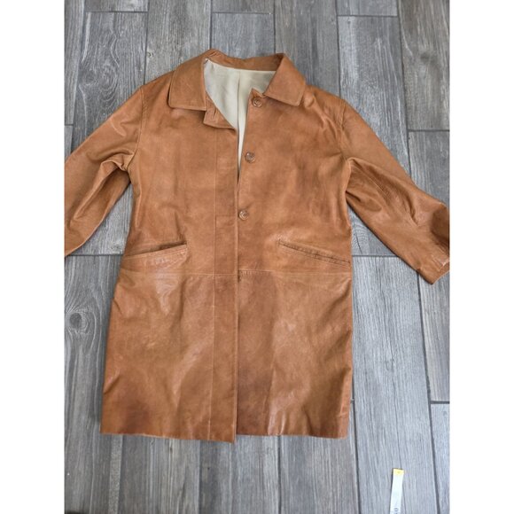 Rohi Restoration Korean Brand Lambskin Midi Jacket W/ Silk Lining Sz M. Caramel - Picture 1 of 9